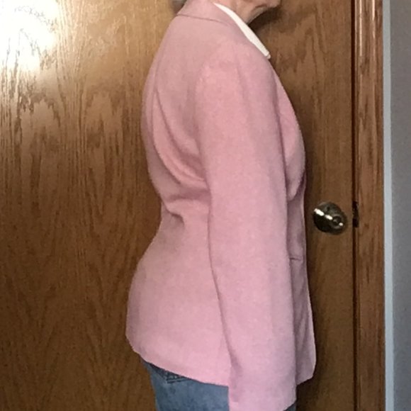 Chadwick's - Pink & White Herringbone Wool Blend Blazer - Picture 2 of 15
